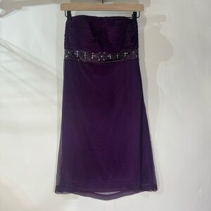 Studios W Purple Strapless Midi Dress